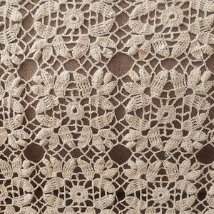 Vintage Crochet Tablecloth Victorian Knit Lace Cotton Granny Square Bed Cover